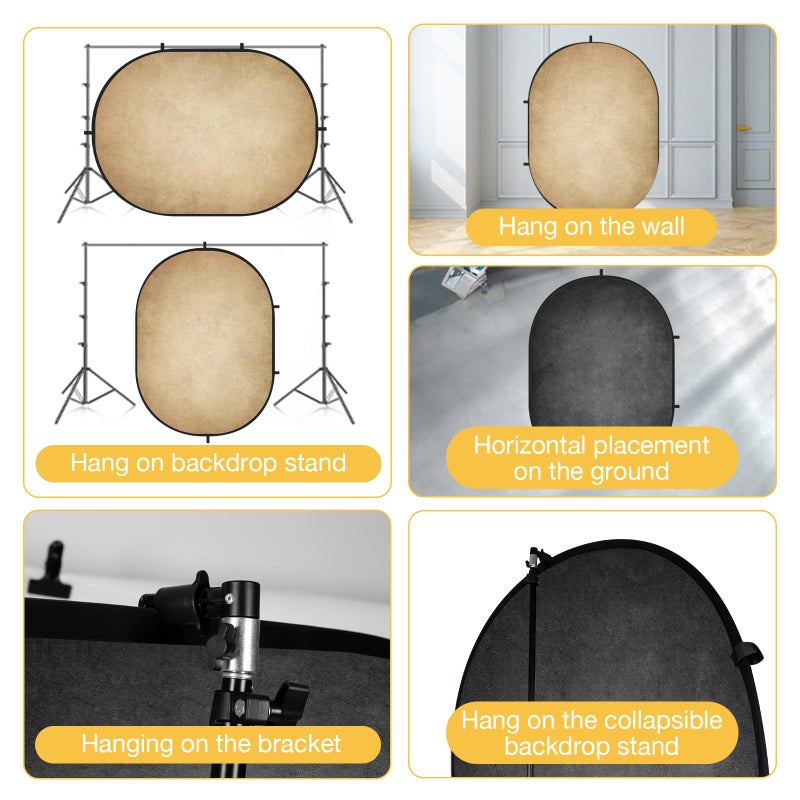 Kate Collapsible Backdrop Pop Up Photo Backdrops Grey Beige Portable Background for Headshot, for Portrait Photography, for Video, 5x6.5ft - Image 4